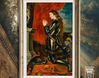 Peter Paul Rubens, Joan Of Arc Print, Vintage Painting, Portrait Giclée Poster, Female Knight Armor Art