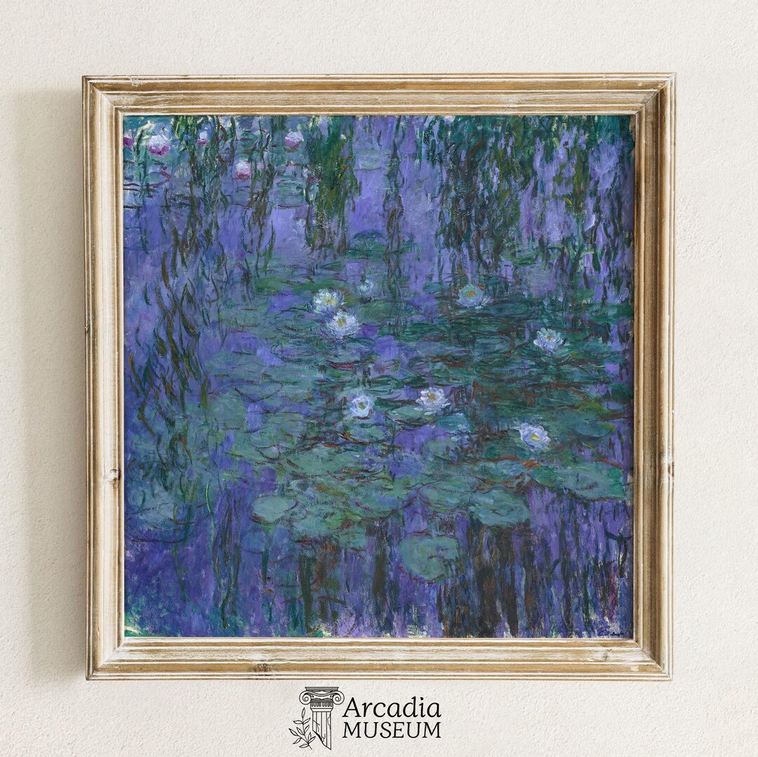 Blue Water Lilies by Claude Monet Poster, Waterlilies Art Print ...