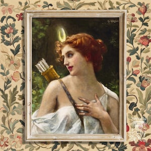 Diana The Huntress Print, Guillaume Seignac Vintage Painting, Goddess Diana Giclée Poster, Greek Mythology Art Print