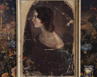 Lámina artística de Emily Brontë, Cumbres Borrascosas, Póster literario, Retrato vintage