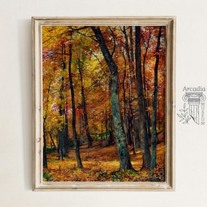 Stampa foresta autunnale, poster paesaggio autunnale, dipinto di William Trost Richards