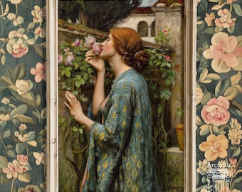 The Soul Of The Rose Print, Waterhouse Vintage Painting, Pre-Raphaelite Woman Portrait, Spring Giclée Poster