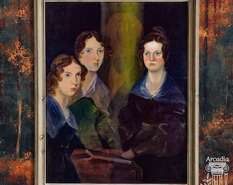 The Brontë Sisters Portrait Print, Emily, Charlotte, Anne, Literature Poster, Bookish Home Decor