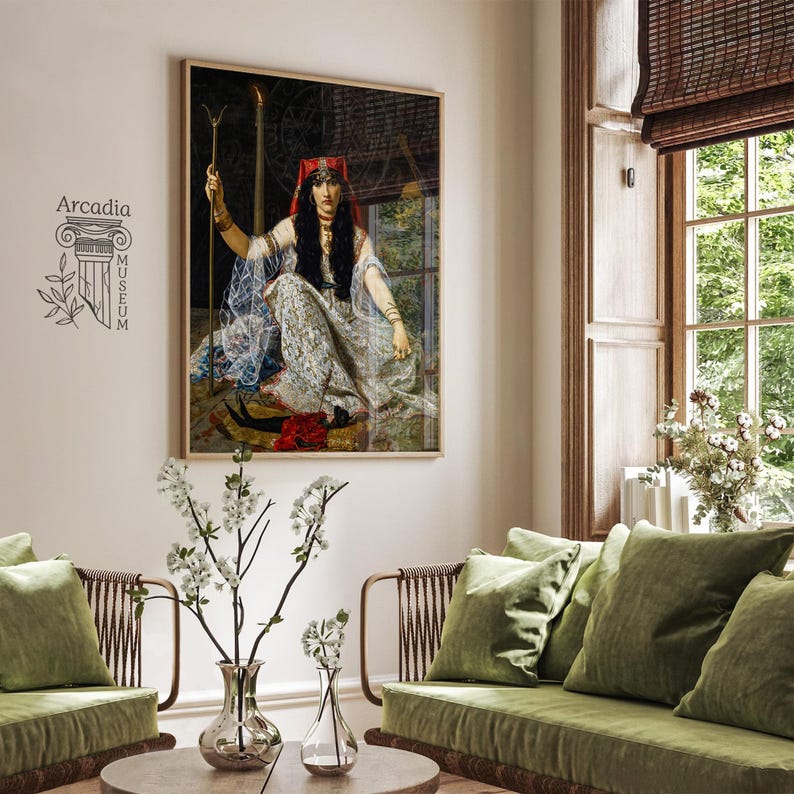 The Sorceress, Georges Merle Art Print, Witch Poster, Witchcraft Vintage Painting image 4