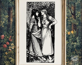 Helen Stratton Illustration Print, Sapphic Fairy Tale Art, Lesbian Poster, Wlw