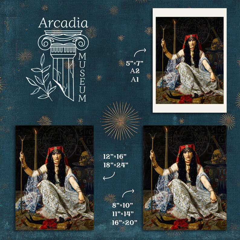 The Sorceress, Georges Merle Art Print, Witch Poster, Witchcraft Vintage Painting image 7