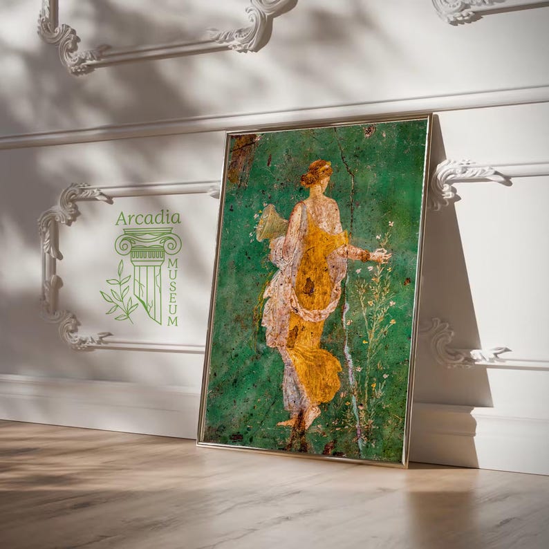 Goddess Flora Fresco, Pompeian Wall Painting, Persephone Art Print ...