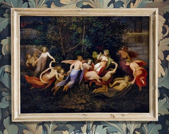 Fairy Dance In The Alder Grovem, Moritz Von Schwind Painting, Fairies Dancing In Circle Art Print, Spring Giclée Poster