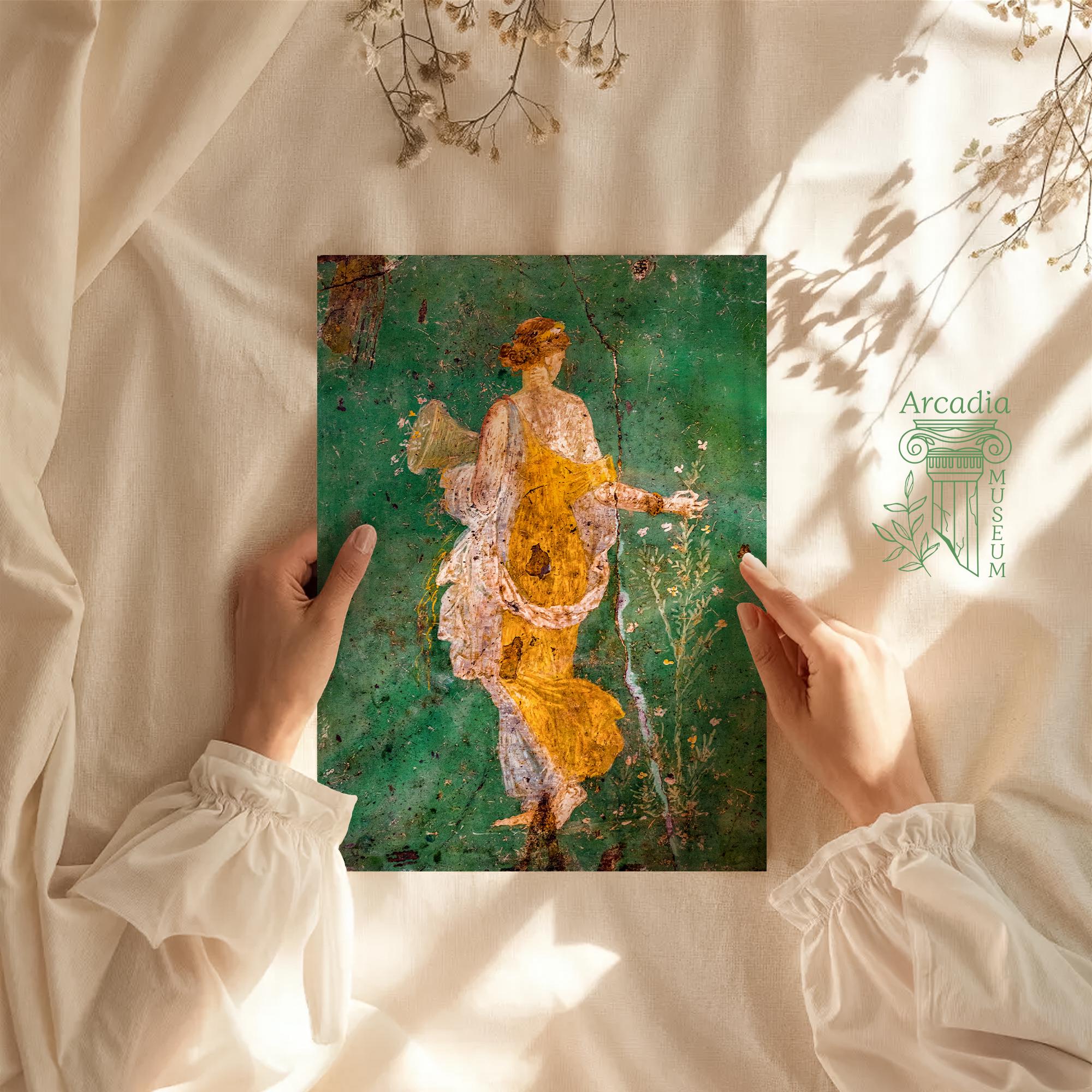 Goddess Flora Fresco, Pompeian Wall Painting, Persephone Art Print ...