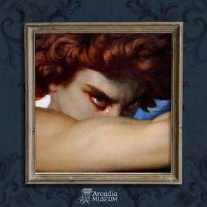 L'angelo caduto di Cabanel, stampa di grandi dimensioni, poster estetico Dark Academia, arte rinascimentale oscura, arredamento lunatico