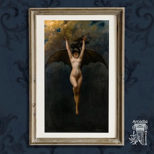 La femme chauve-souris, Albert Joseph Penot, impression Dark Academia, affiche d'Halloween, décoration d'intérieur gothique