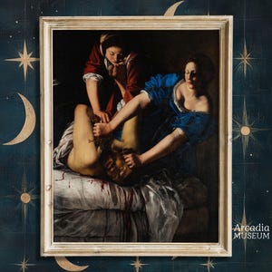 Giuditta che uccide Oloferne di Artemisia Gentileschi, stampa d'arte femminista, dipinto barocco d'epoca, poster grande di Dark Academia