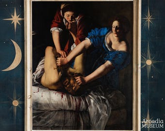 Judith Slaying Holofernes, Artemisia Gentileschi, Feminist Art Print, Baroque Vintage Painting, Dark Academia Large Poster