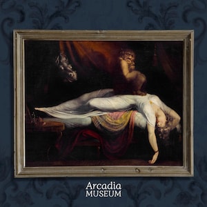 The Nightmare Print, Fuseli Füssli Painting, Dark Academia Poster, Moody Baroque Art, Gothic Decor