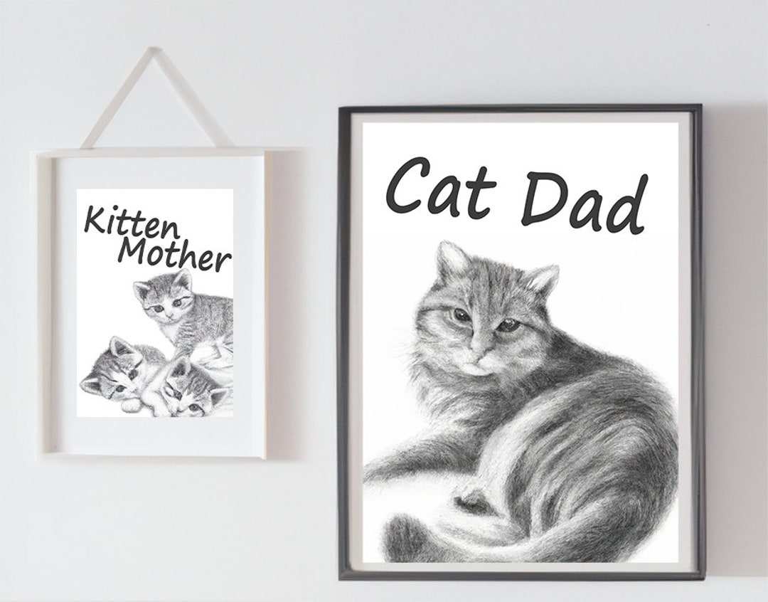 Cat Mom and Cat Dad Printable Digital Posters - Etsy