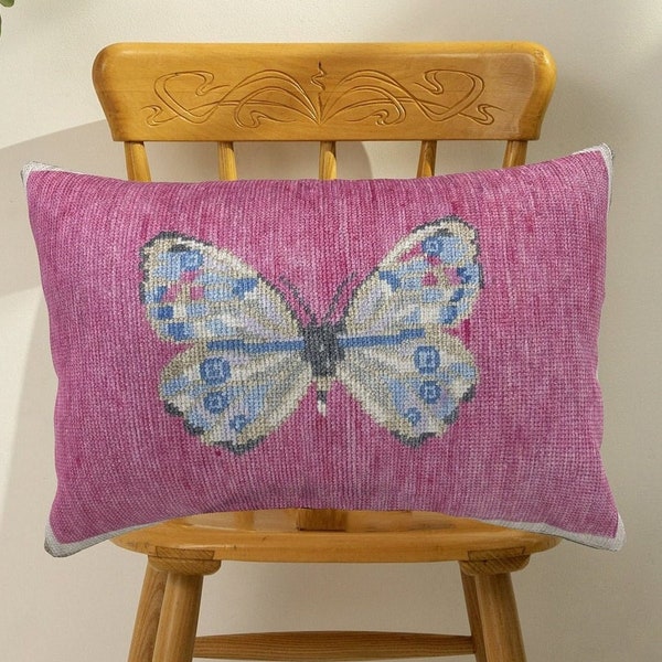 Schmetterling Print Kissenbezug 16x24 ", rosa Animal Print Dekokissenbezug, Kinderzimmer Geschenke für sie, Boho Bauernhaus Kilim Teppich Kissenbezug
