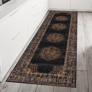 Blue Turkish Runner Rug 2x8, Blue Farmhouse Runner Rug, Washable Kitchen Rug 3x13, Livingroom Area Rug 4x6, Boho Entry Hallway Runner Rug