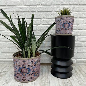 Rug Plant Pot Cover, Planter Cover, Floral Plant Pot, Plant Pot Cover, Bohemian Basket, Modern Planter, Hanger Basket, Plant Holder