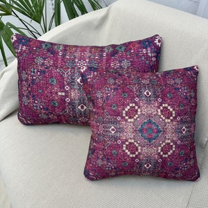 Pink Decor Pillow Cover, Modern Pillow Cover, Throw Pillow, Pillow Covers, Couch Lumbar Pillow, 16x16&quot; Persian Rug Pillow, Decorative Pillow