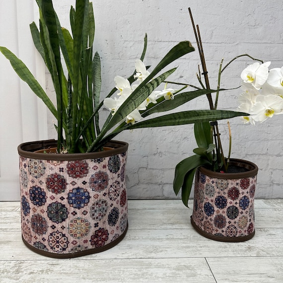 キリムラグプランターポットカバー、プランターギフト、大型プランター