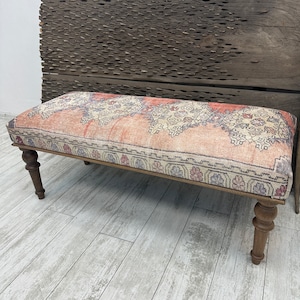 Persian Rug Long Bedroom Ottoman Bench 18x18x43