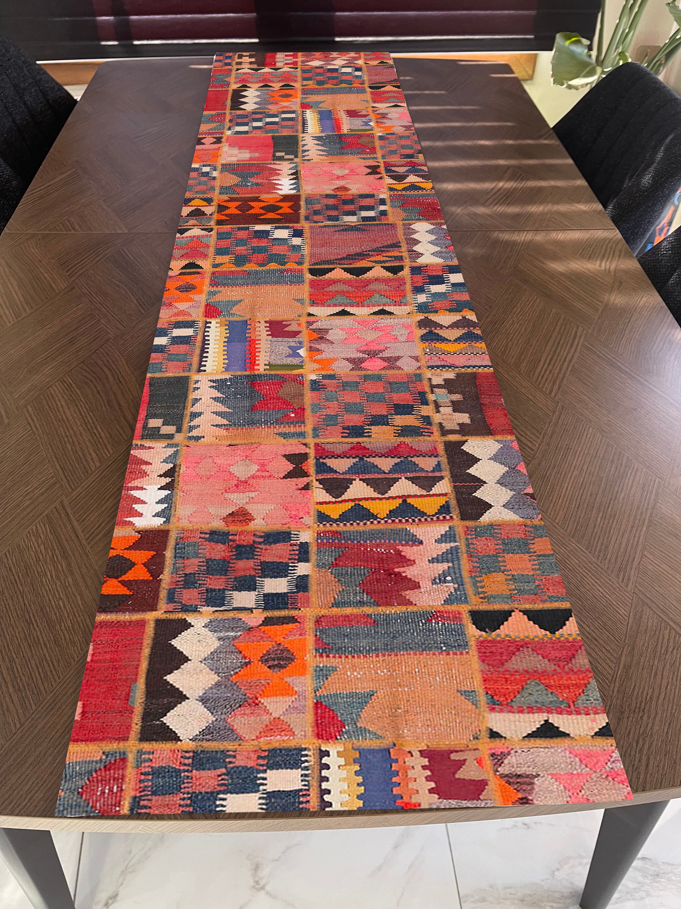 Using Rugs As Table Runners Rug Style Table Runner, Ethnic Table Runner, Table Runner for Kitchen ...