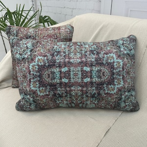 Boho Throw Pillow Cover, Couch Sofa Cushion, Pillow Covers, Lumbar Pillow, Euro Sham, Rug Pattern Pillow, Decorative Pillow, Pillow Case