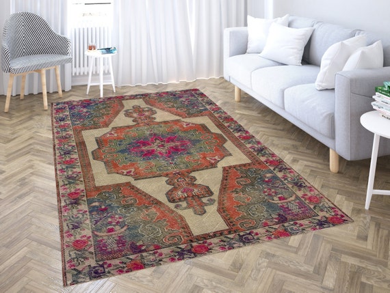 Boho Turkish Runner Rug 3x9.2 Ft - Washable Low-Pile, Non-Slip Back, Farmhouse Style For Hallway, Kitchen, Entryway