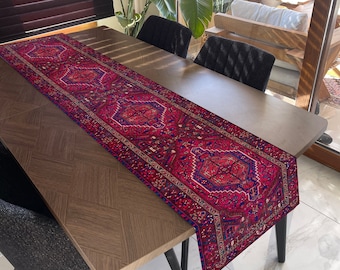 Rug Style Table Runner, Ethnic Table Runner, Table Runner for Kitchen, Rustic Table Runner, Boho Table Runner, Farmhouse Dining Table Decor