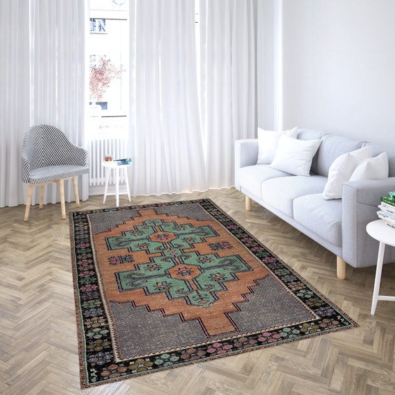 Orange Area Rug 4x7ft, 5x8ft Turkish Area Rug, Vintage Hallway Runners 3x12, Kitchen Rug 3x5ft, Farmhouse Boho Rug 4x6ft, 5x8 Farmhouse Rug