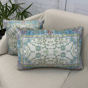 Floral Kilim Pillow Cover, Throw Pillow Cover, Home Decor Pillow, Decorative Pillow, Couch Sofa Pillow, Bench Cushion, Lumbar Pillow 16x24&quot;