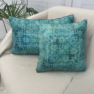 Blue Pillow Cover, Rug Pillow, Contemporary Pillow, Blue Home Decor Pillow, Decorative Pillow, Couch Pillow, Throw Pillow, Lumbar Pillow