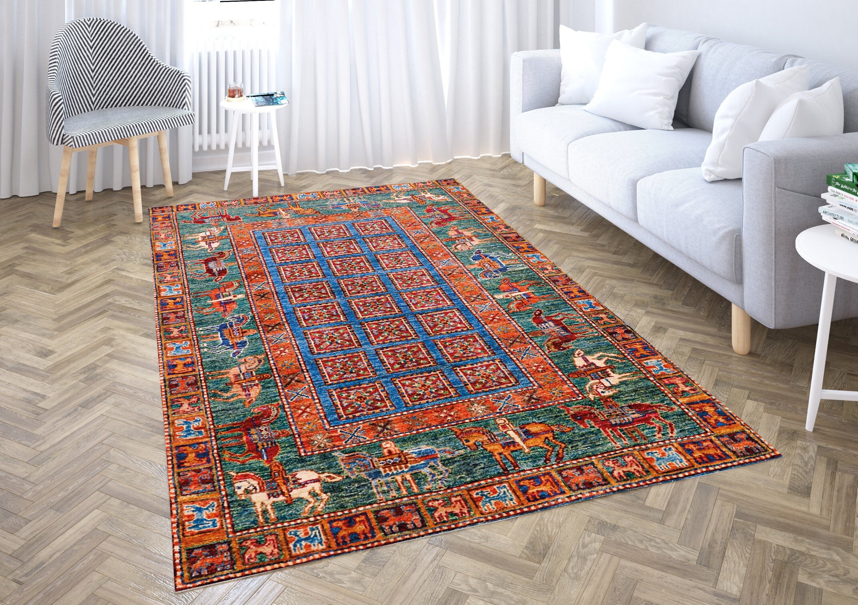 116×216 \"late afternoon\" ViNTAGE RUG Valenrug Washable Rug 6x9 - Ultra-Thin Antique Collection Area Rug