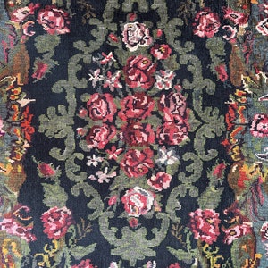 Karabagh Kilim Rug, Floral Area Rug 3x5, Karabakh Rose Rug, Boho Turkish Rug 4x6, Kitchen Rug, Washable Entryway Doormat 2x3, Livingroom Rug