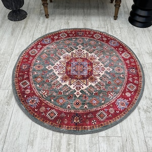 Ethnic Round Rug 5x5, Circle Rug, Round Rug Vintage, Circle Rug 3x3, Circle Rug 6x6,  Round Rug 4x4, Round Doormat, Kitchen Rug, Entry Rug