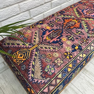 Ottoman Bench, Southwestern Bench, Piano Bench, End of Bed Bench, Bohemian Bench, Turkish Rug Upholstered Bench, Farmhouse Bench, 18x18x48"