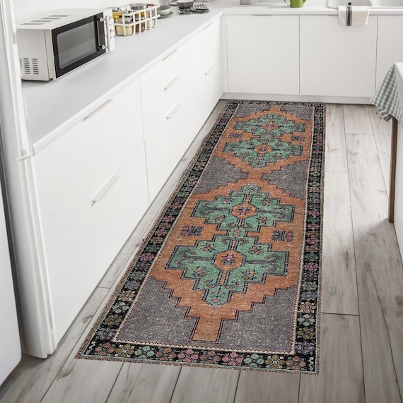 Waschbarer Läufer-Teppich – Boho/Farmhouse Stil, Rutschfest, Für Flur, Küche, Schlafzimmer