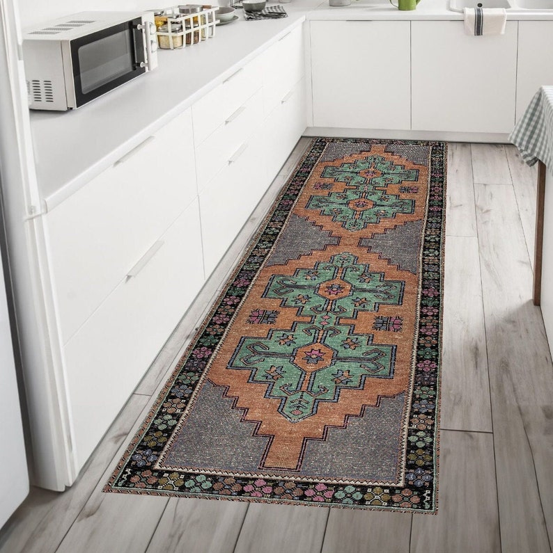 Bohemian Orange Area Rug 4x7, 3x5 Persian Area Rug, Vintage Hallway Runners, Kitchen Rug, Farmhouse Boho Rug, 3x5 Area Rug, 5x8 Moroccan Rug