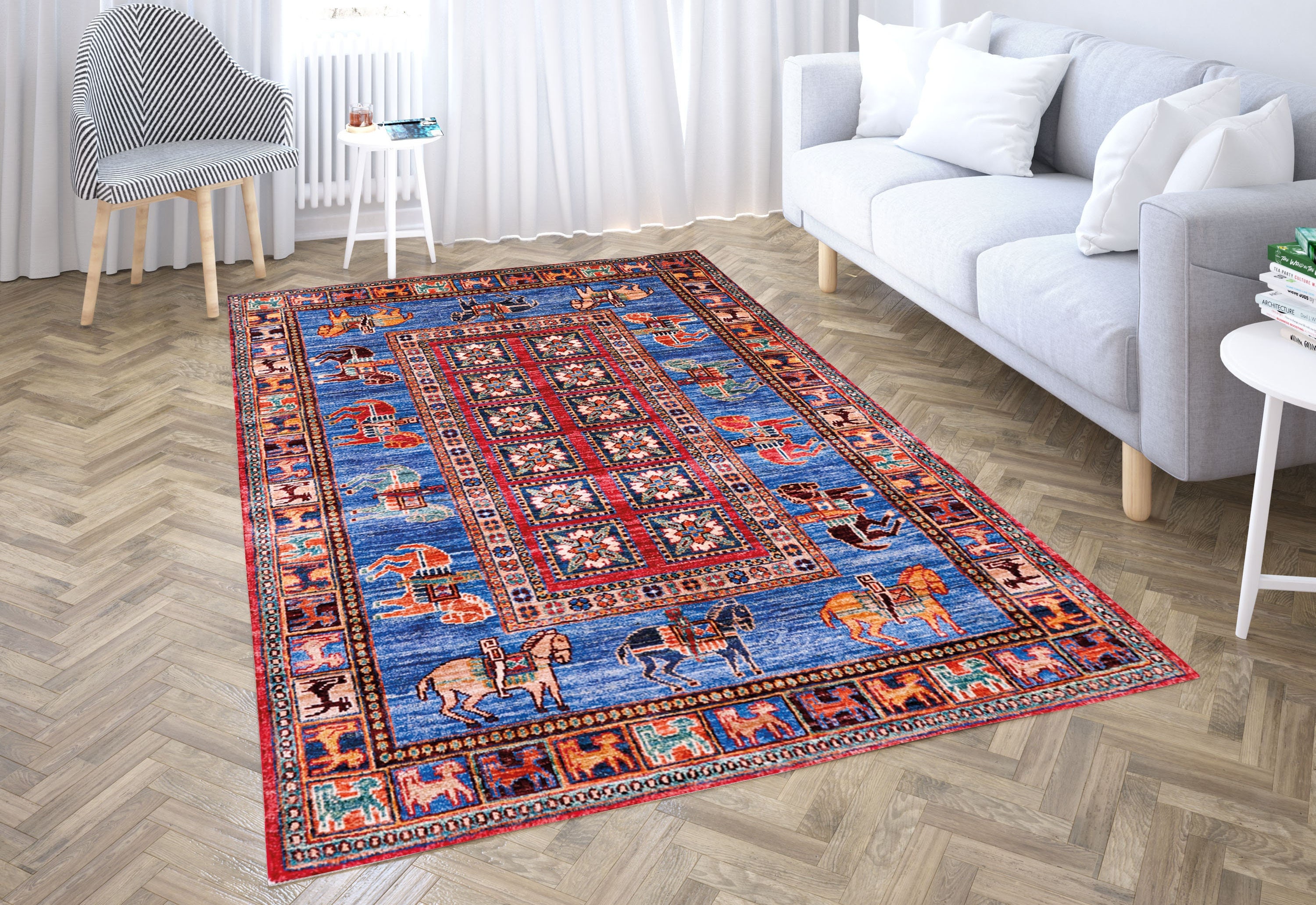 persian ラグ・カーペット rug Rug Moroccan 4x6, Rug Area Persian Rug, Print Animal Green ラグ・カーペット