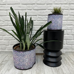 Cesta organizadora, vaso de plantas, cesta boho, suportes para vasos de flores, suporte para vasos, vasos de plantas para ambientes internos, cesta de armazenamento, vaso de plantas com design de tapete