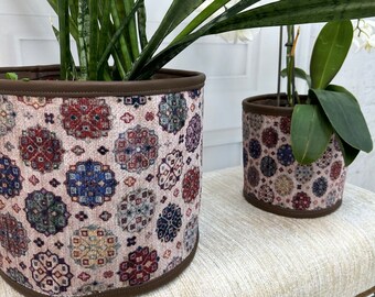 キリムラグプランターポットカバー、プランターギフト、大型プランター
