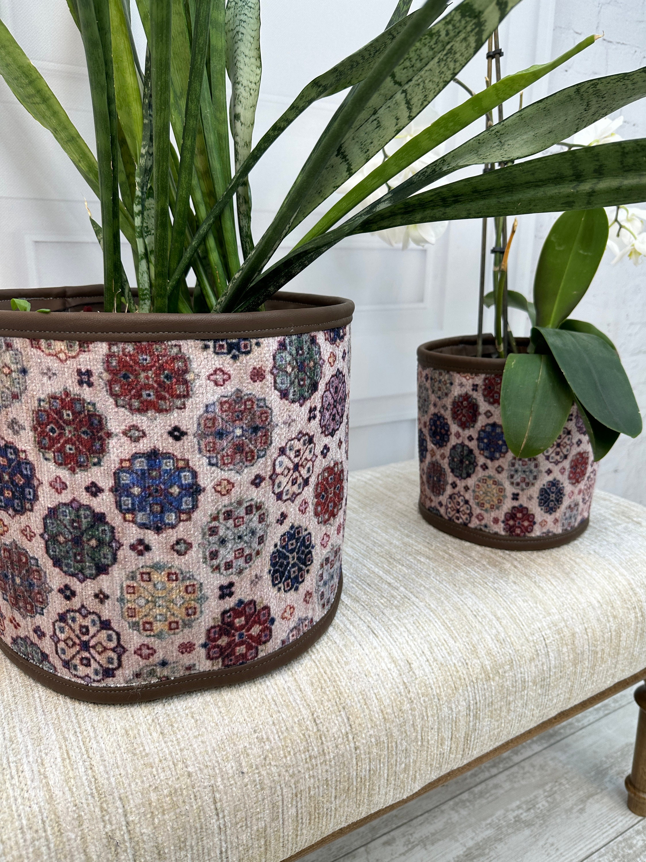 キリムラグプランターポットカバー、プランターギフト、大型プランター