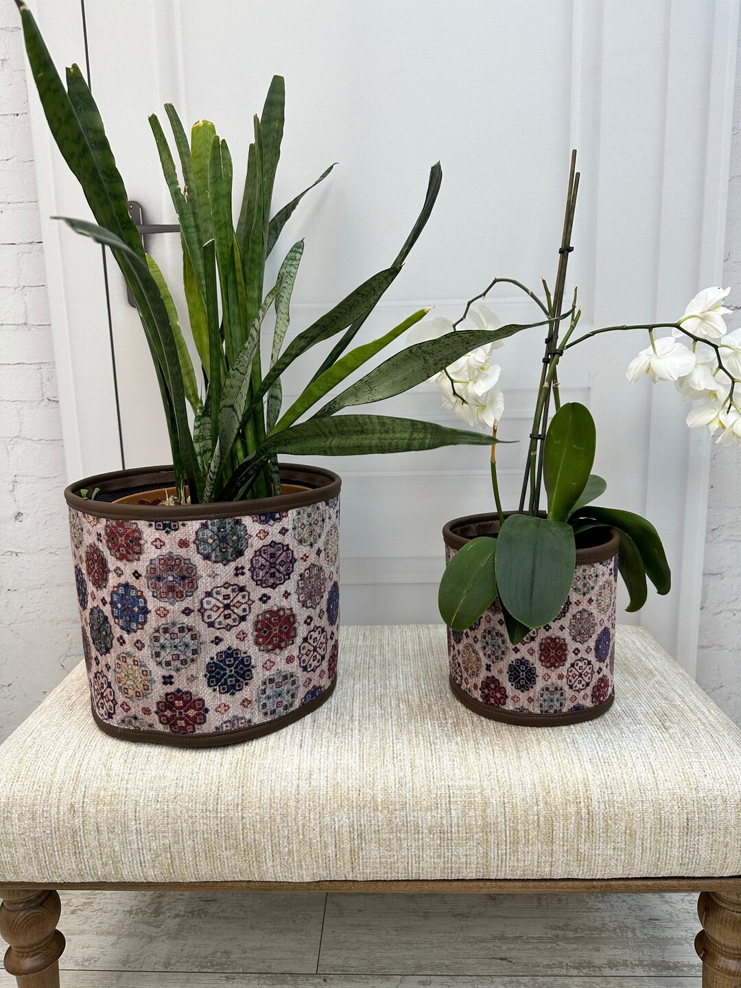 キリムラグプランターポットカバー、プランターギフト、大型プランター