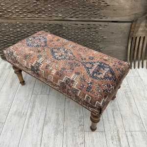 Handmade Decorative Bench, Wood Work Bench, Ottoman, Piano Bench,Dining Bench, Turkish Rug Bench, Sitting bench,Coffee Bench