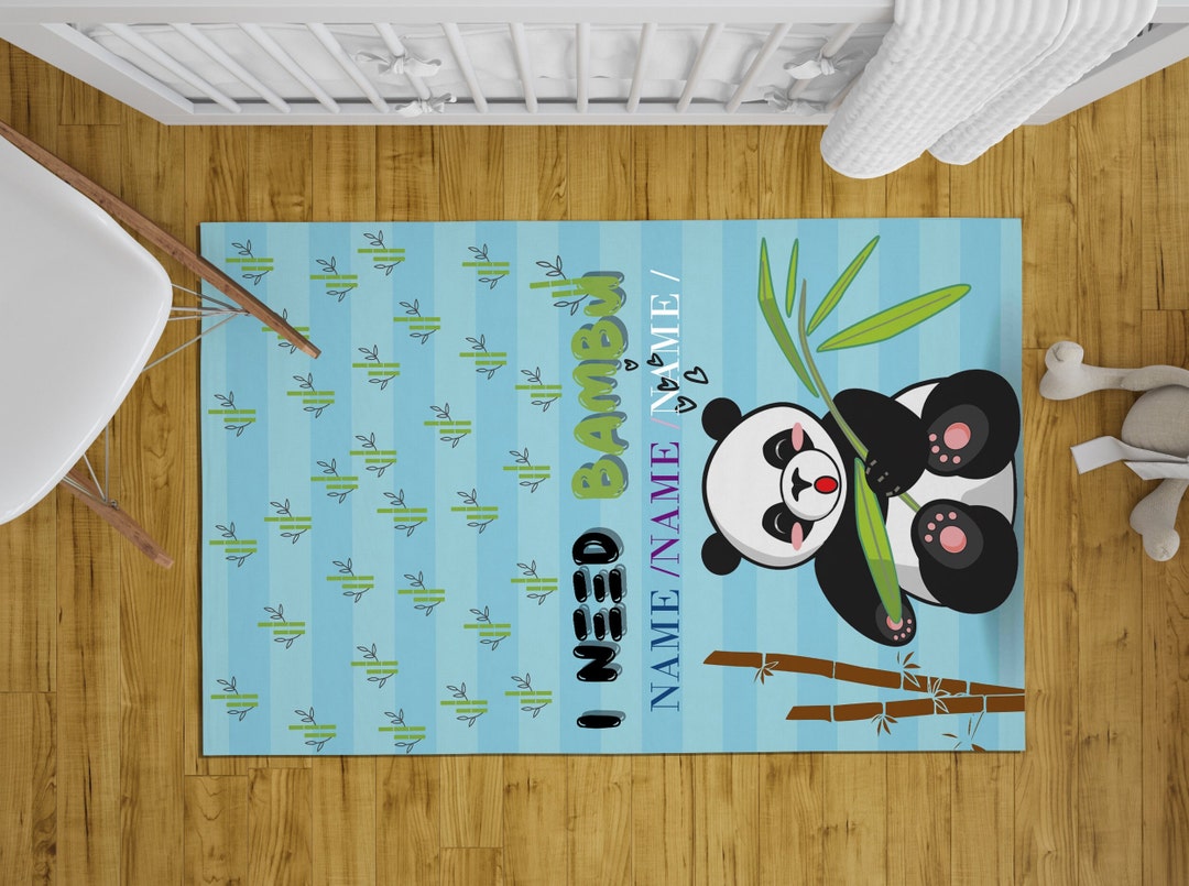 Custom Kids Room Rug Cute Panda Rug Animal Rug Personalized - Etsy