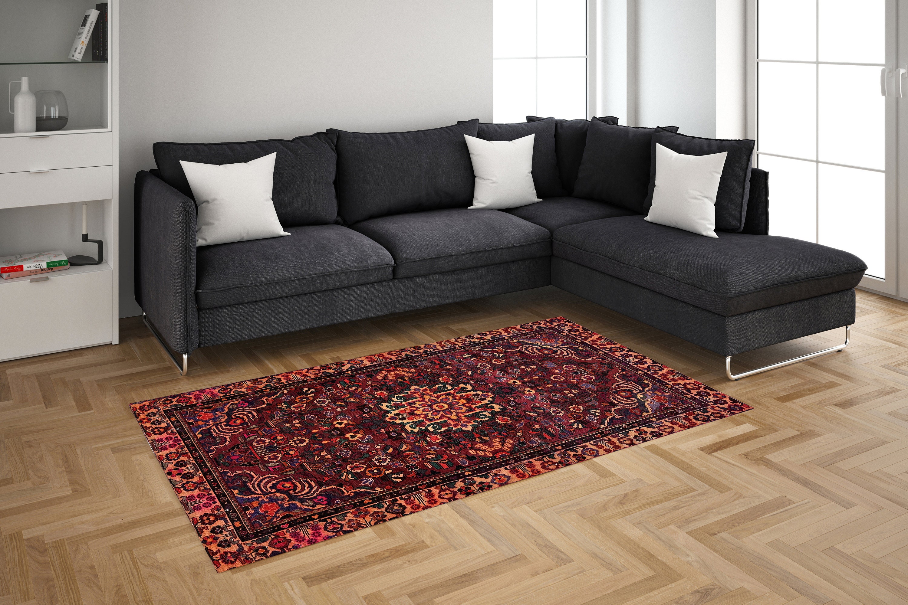 Rusk Color Rug Runners Red Floral Runner Rug 2x8 3x9 2x10 3x12 2x11, Washable Turkish Runner ...