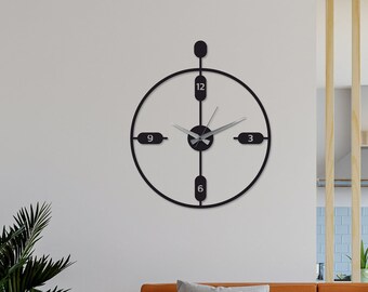 Large Metal Clock, Unique Wall Clock, Modern Clock, Minimalist Wall Clock, Silent Wall Clock,Housewarming Gift, Horloge, Murale