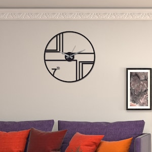 Moderne Wanduhr, minimalistische Wanduhr, einzigartige Wanduhr, übergroße Wanduhr, Einweihungsgeschenk, Horloge, Wandbild