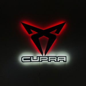Cupra Led Lighted Metal Sign, SUV Car Logo, Metal Wall Decor, Garage Sign, Cupra Leon Wall Sign, Led Formentor Car Accessories Wall Decor