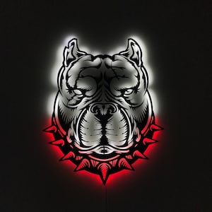 Bulldog Metal Led Sign, American Football Wall Decor, Georgia Wall Decor, Bulldog Wall art, Led Lighted Metal Wall Decor